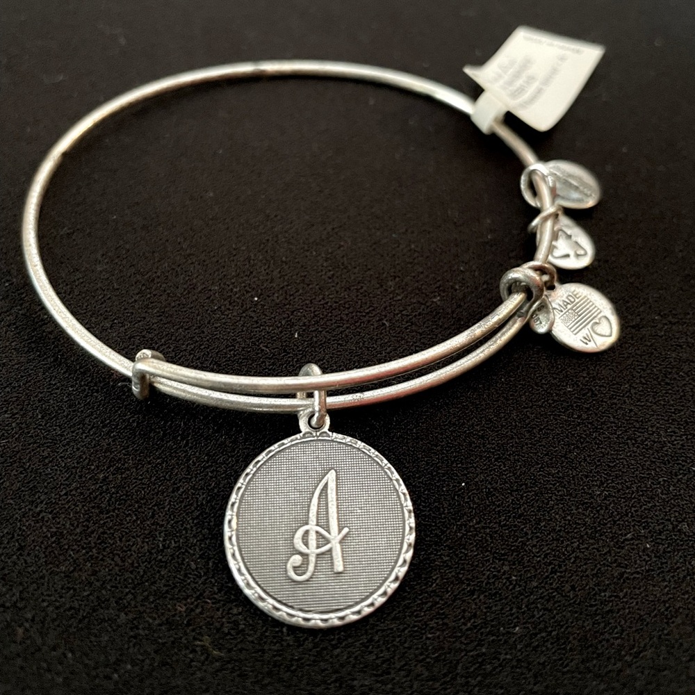 Silver Alex & Ani “A” Bracelet - Picture 3 of 4